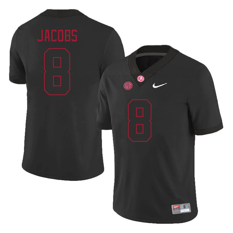 #8 Josh Jacobs Alabama Crimson Tide Jerseys Football Stitched-Black